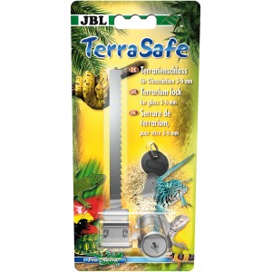 JBL TerraSafe Terrarium Schloss für Schiebetüren mit Schlüssel, geeignet für 3-6 mm Glasstärke.