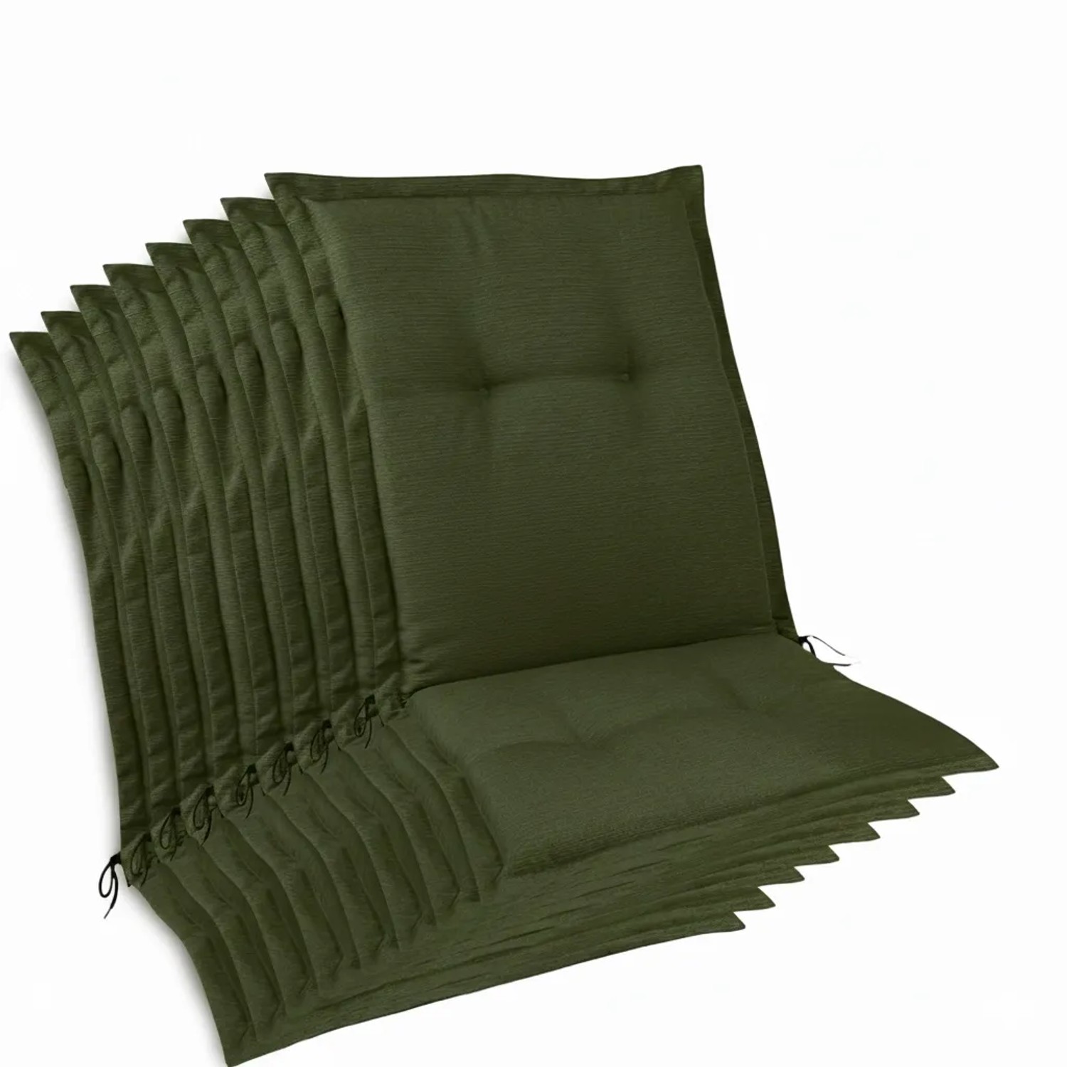 Beautissu 8er Set Premium Auflage Niedriglehner 105x50x7cm Dunkelgrün