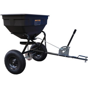 Texas Universal Streuwagen Anhänger mit 60L Fassungsvermögen für Rasentraktoren.