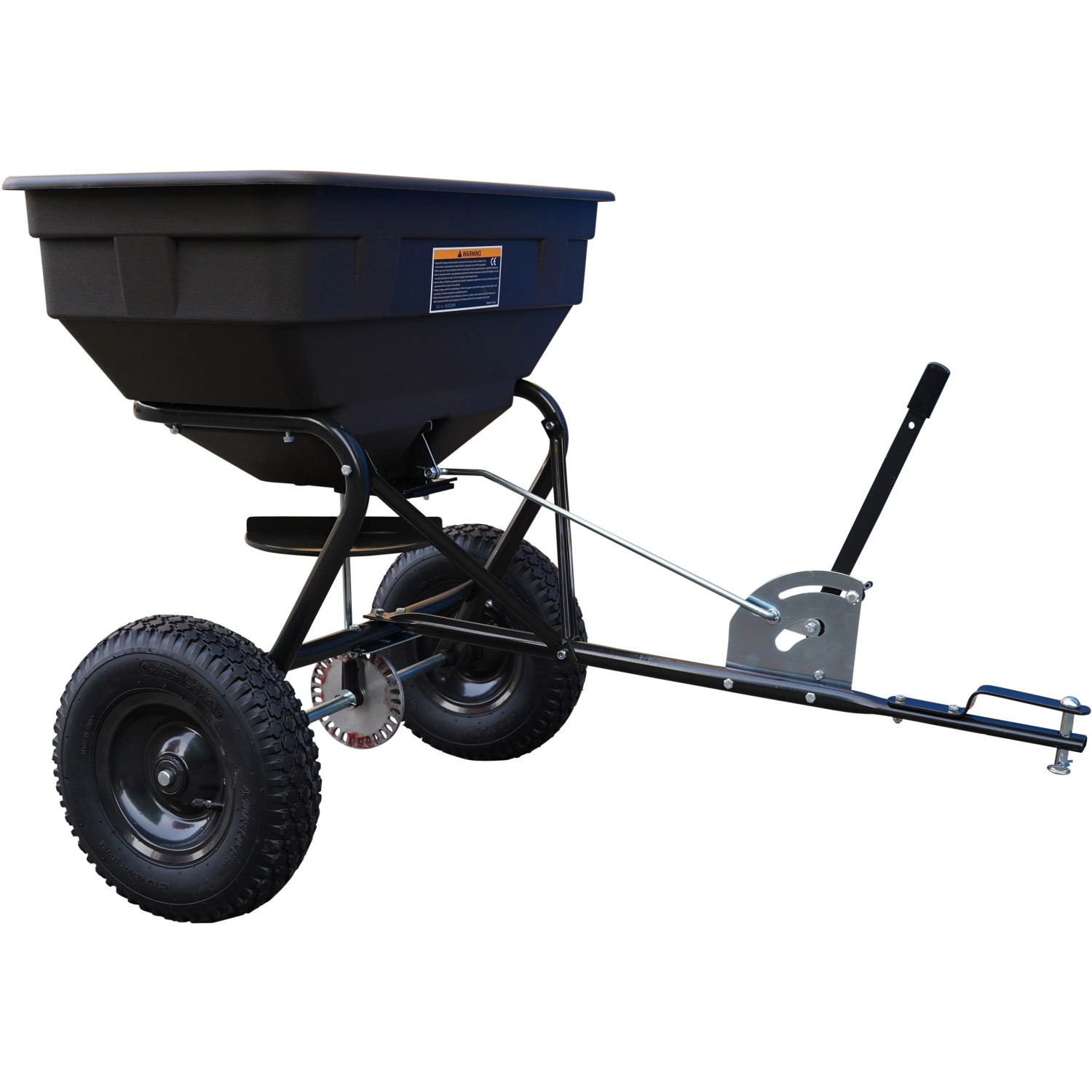Texas Universal Streuwagen Anhänger mit 60L Fassungsvermögen für Rasentraktoren.
