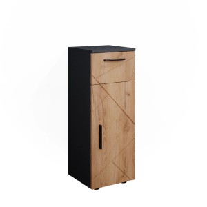 Vicco Midischrank Irma in Anthrazit/Eiche, Badregal mit Schublade und Tür, 30x81 cm