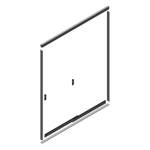 Dreamgarden Glasschiebewand 2,0 x 2,25 Meter 2-türig Glas Grau Anthrazit