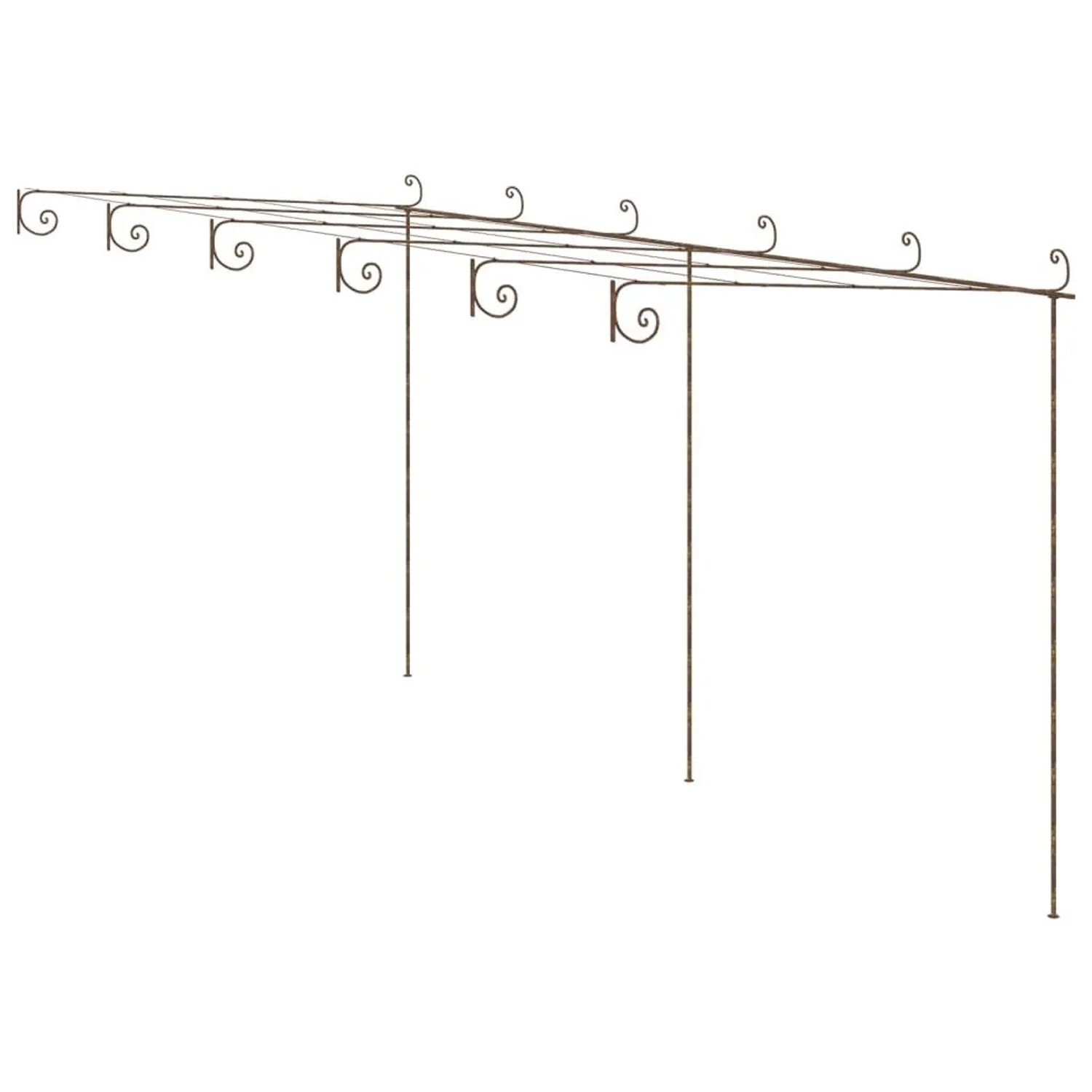 DELUKE Pergola Aus Eisen RITTO 6x3x2,5m Antik-Braun Rankhilfe Pergola Aus Metall Bausatz Freistehend Sonnenschutz Garten...