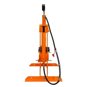 Orangefarbene 10-Tonnen Hydraulik Werkstattpresse mit Manometer für Autozubehör.