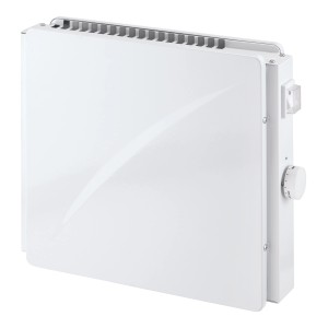 Weißer OBI Badheizer 400 W für Wandmontage mit Thermostat und Spritzwasserschutz.