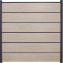 GroJa Steckzaun Premium Basicline, 180x180 cm, Sheffield Oak. Sichtschutzzaun aus Kunststoff mit Aluminiumstreben.
