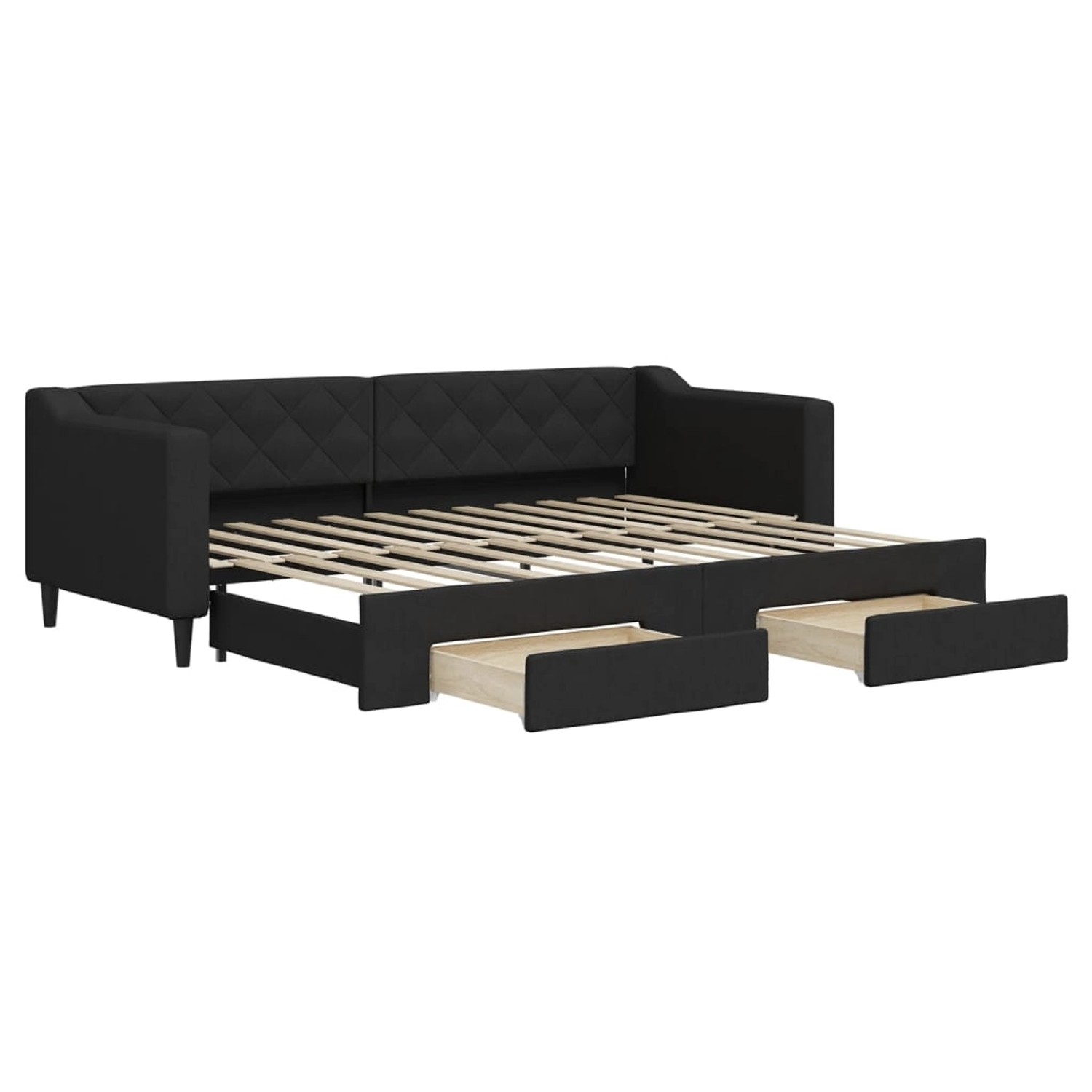 vidaXL Tagesbett Ausziehbar mit Schubladen Schwarz 80x200 cm Stoff1882023 günstig online kaufen