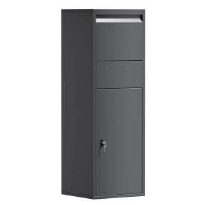 Wiltec Paketkasten Briefkasten Anthrazit 460X450X1400Mm Paketbox Zuhause Päckchen