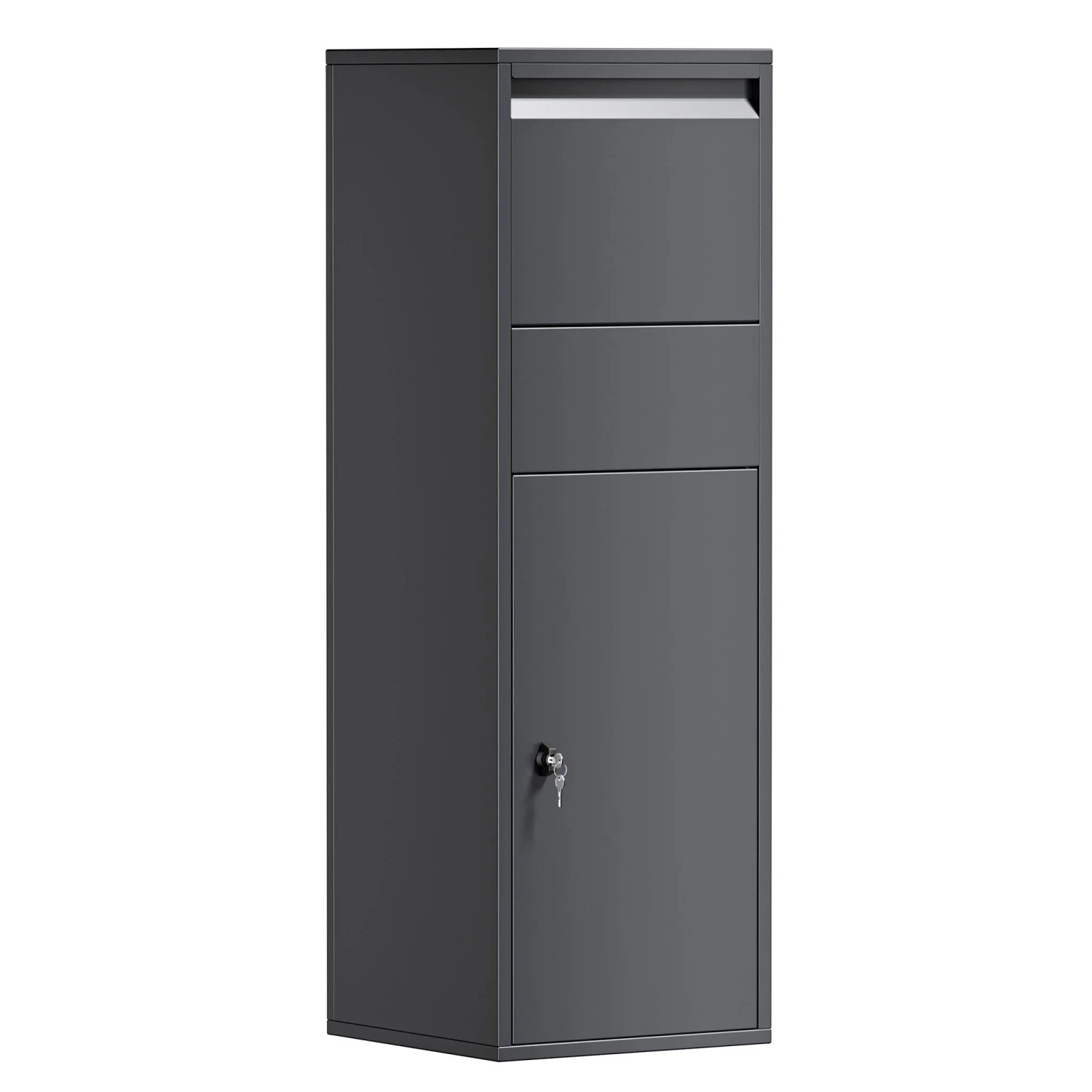Wiltec Paketkasten Briefkasten Anthrazit 460X450X1400Mm Paketbox Zuhause Päckchen