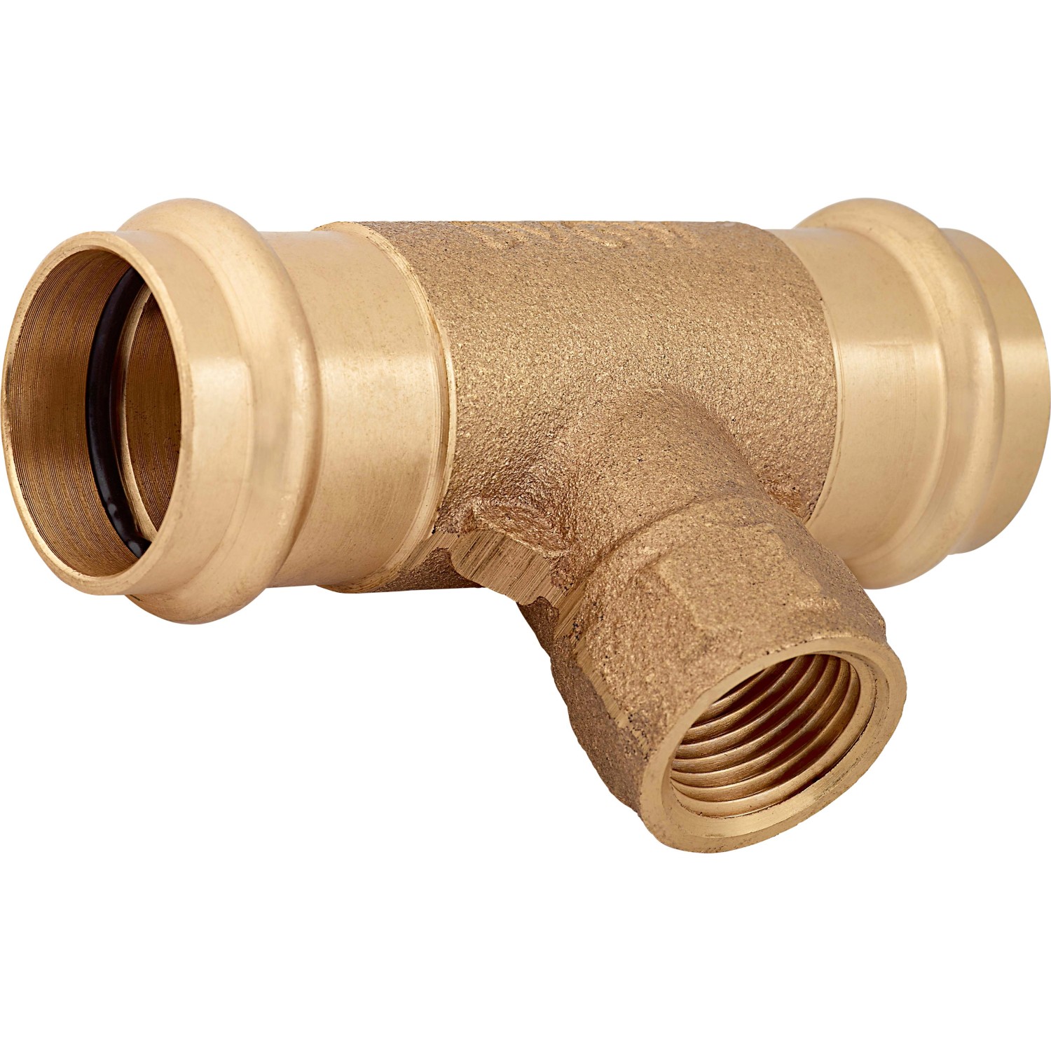 Press-T-Stück Ø 28 mm x 18,6 mm (Rp 1/2) x Ø 28 mm Rotguss