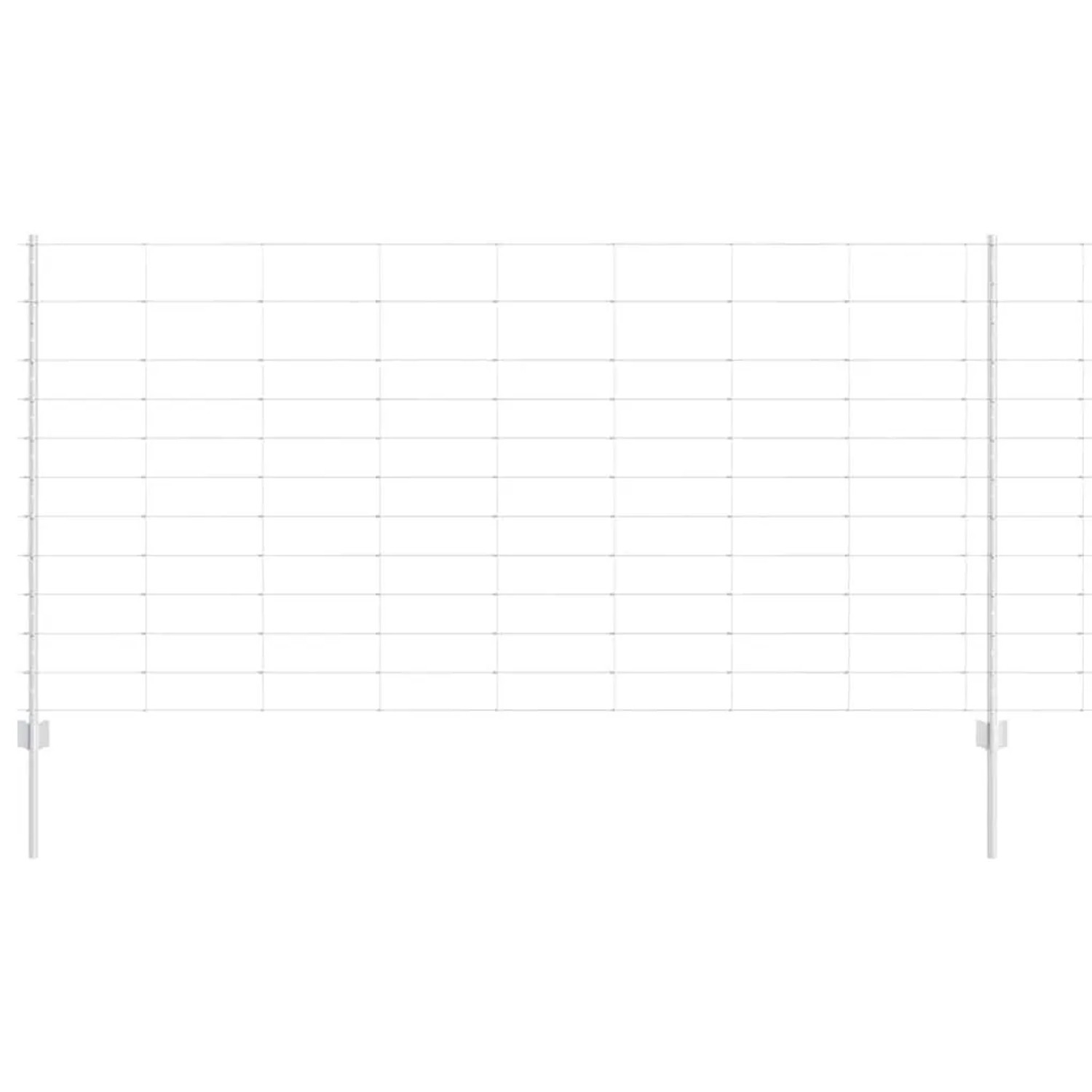 vidaXL Zaun mit Pfosten Silber 1,2 x 50 m Stahl 3337153 günstig online kaufen