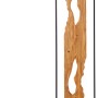 Moderne LED-Stehlampe Chaumont mit Holz-Dekor und schwarzem Rahmen, 120cm hoch.