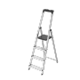 Casa Si Klapptrittleiter mit 4 Stufen, silberfarben, ideal für den Haushalt.