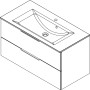 Fackelmann Waschplatz-Set B.Brillant, 100 cm, Asteiche/Anthrazit: Waschbecken mit Unterschrank und zwei Schubladen.