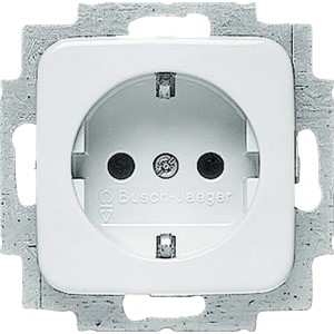 Busch-Jaeger Steckdose Reflex SI Alpinweiß, 2-polig mit Steckanschluss.