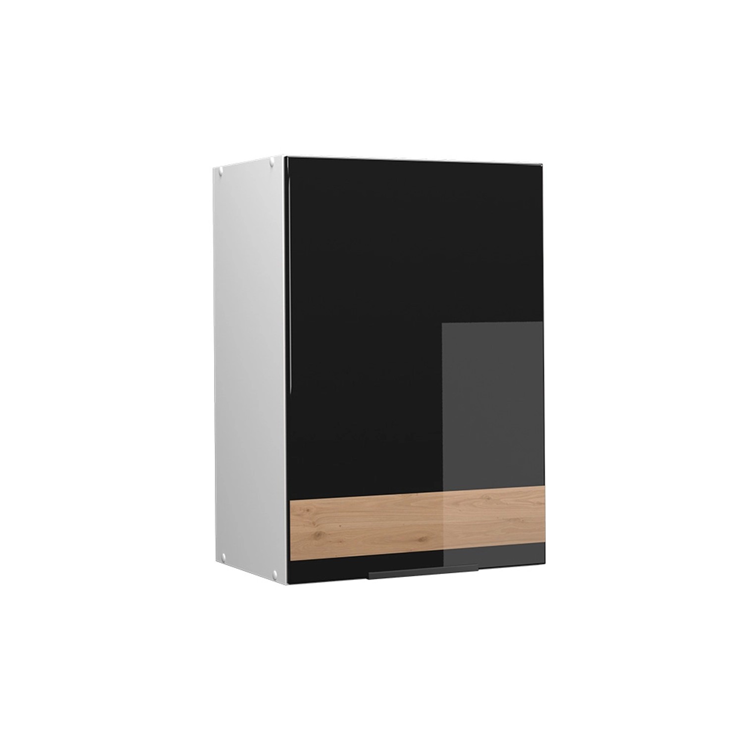 Vicco Badschrank Fame-Line Schwarz-Eiche Hochglanz/Weiß 45 x 72 cm