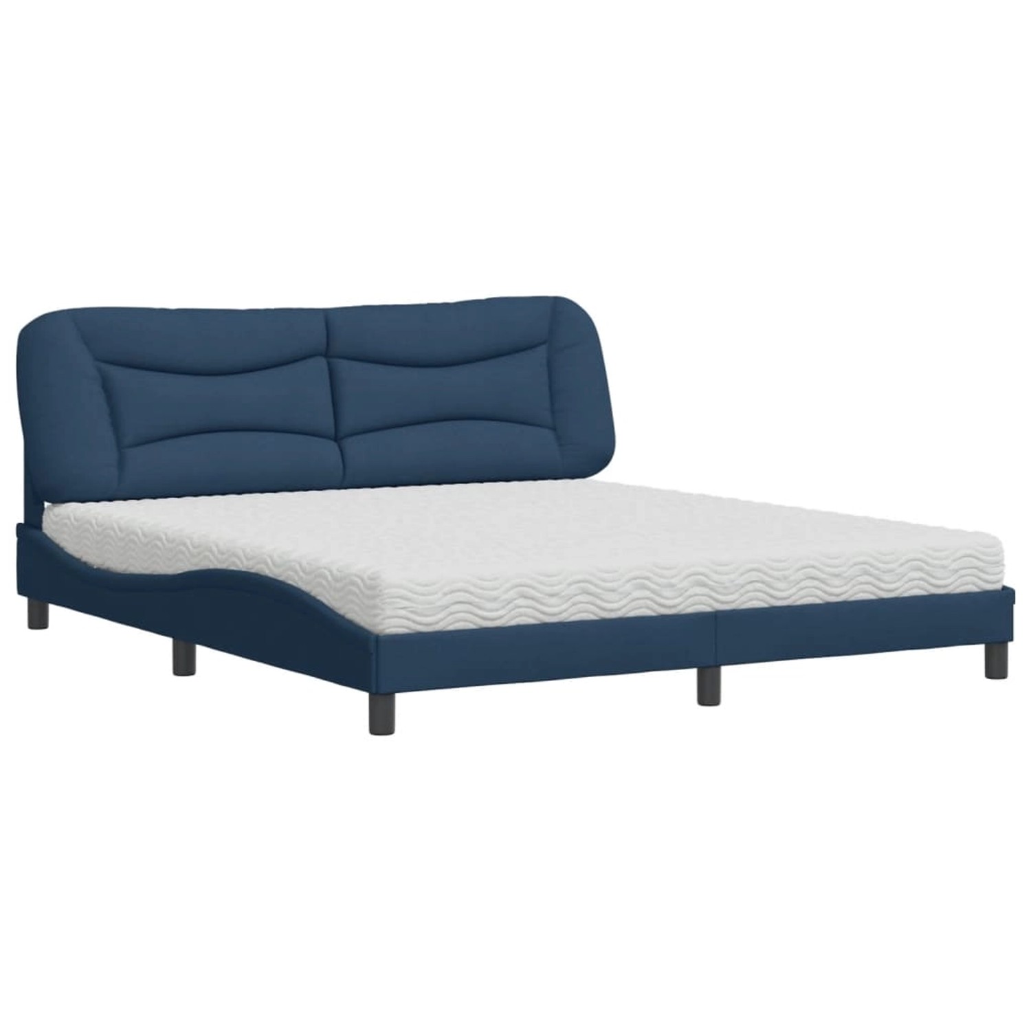 vidaXL Bett mit Matratze Blau 180x200 cm Stoff2009762