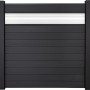 GroJa Steckzaun Solid, anthrazitgrau, mit Glas-Designeinsatz. Sichtschutzzaun.