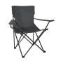 Schwarzer 24Move Campingstuhl mit Getränkehalter, faltbar bis 100kg, ideal für Outdoor & Camping.