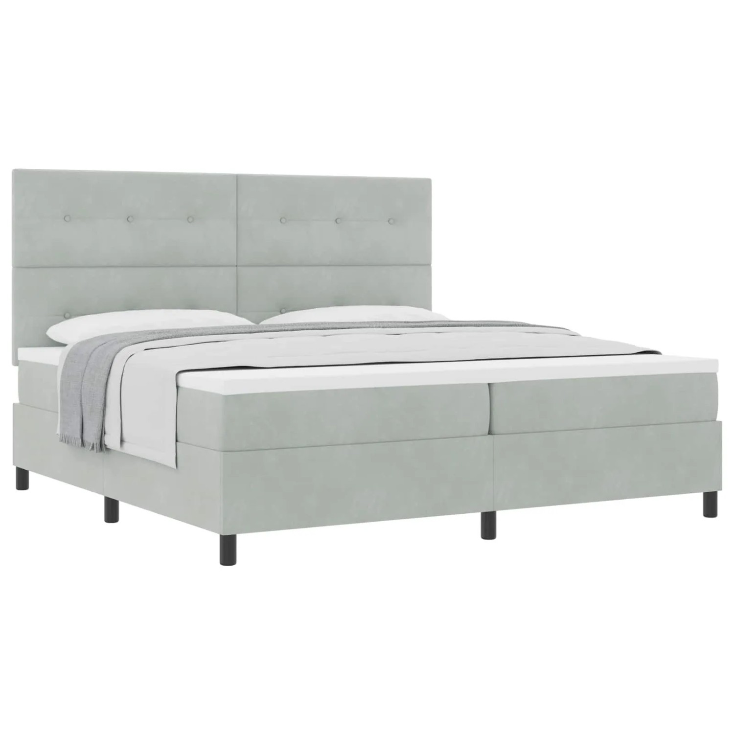 vidaXL Boxspringbett mit Matratze Hellgrau 200 x 200 cm Stoff 3339854 günstig online kaufen