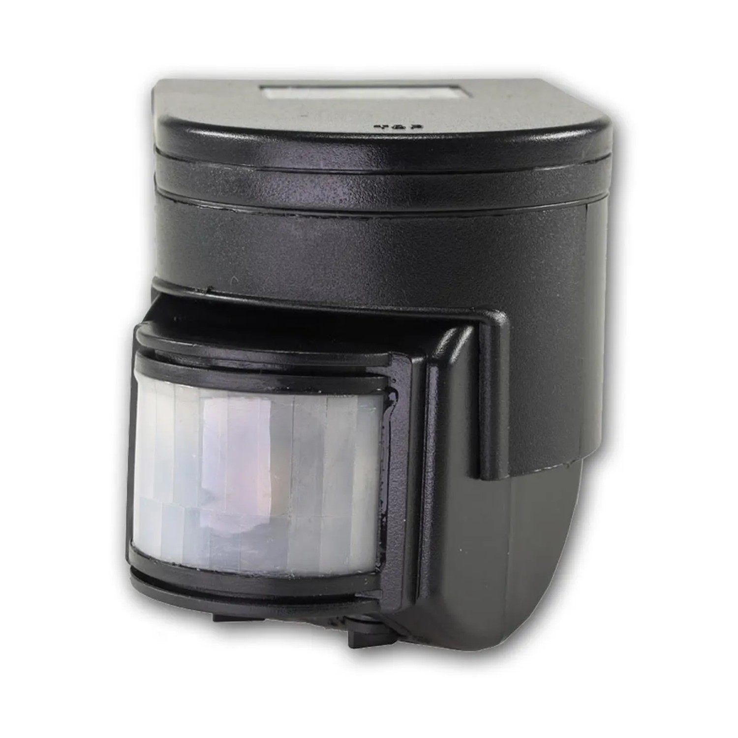 Schwarzer ChiliTec Aufputz Wand-Bewegungsmelder 180 Grad IP44 für Lampen & Leuchten.