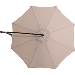 Beiger Ampelschirm Alvarado, Ø 300 cm, mit Kurbel, von unten.