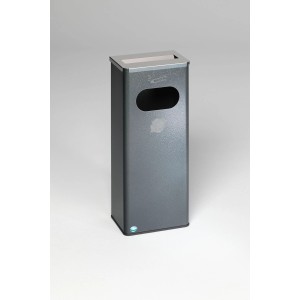 PROREGAL Robuster Kombiascher Mit Edelstahl Abdeckung HxBxT 76 x 31 x 22 cm Verzinkter Stahl Grau