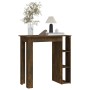vidaXL Bartisch mit Regal in Räuchereiche, 102x50x103,5 cm. Stehtisch aus Holzwerkstoff mit Ablagen.