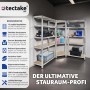 Tectake Schwerlastregalsystem Gustav 3 Teilig  2 In 1 Verwendung Als Werkbänke Verzinktes Stahlgestell  165 x 165 x 180 cm Silber_2
