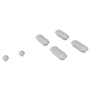 Ersatz-Puffer-Set für Domberg WC-Sitz DB3004, Zubehör für Toilettensitze, Kunststoff grau.