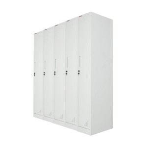 PROREGAL Mega Deal: 5er Spind Schrank ELEPHANT, abschließbar, lichtgrau.