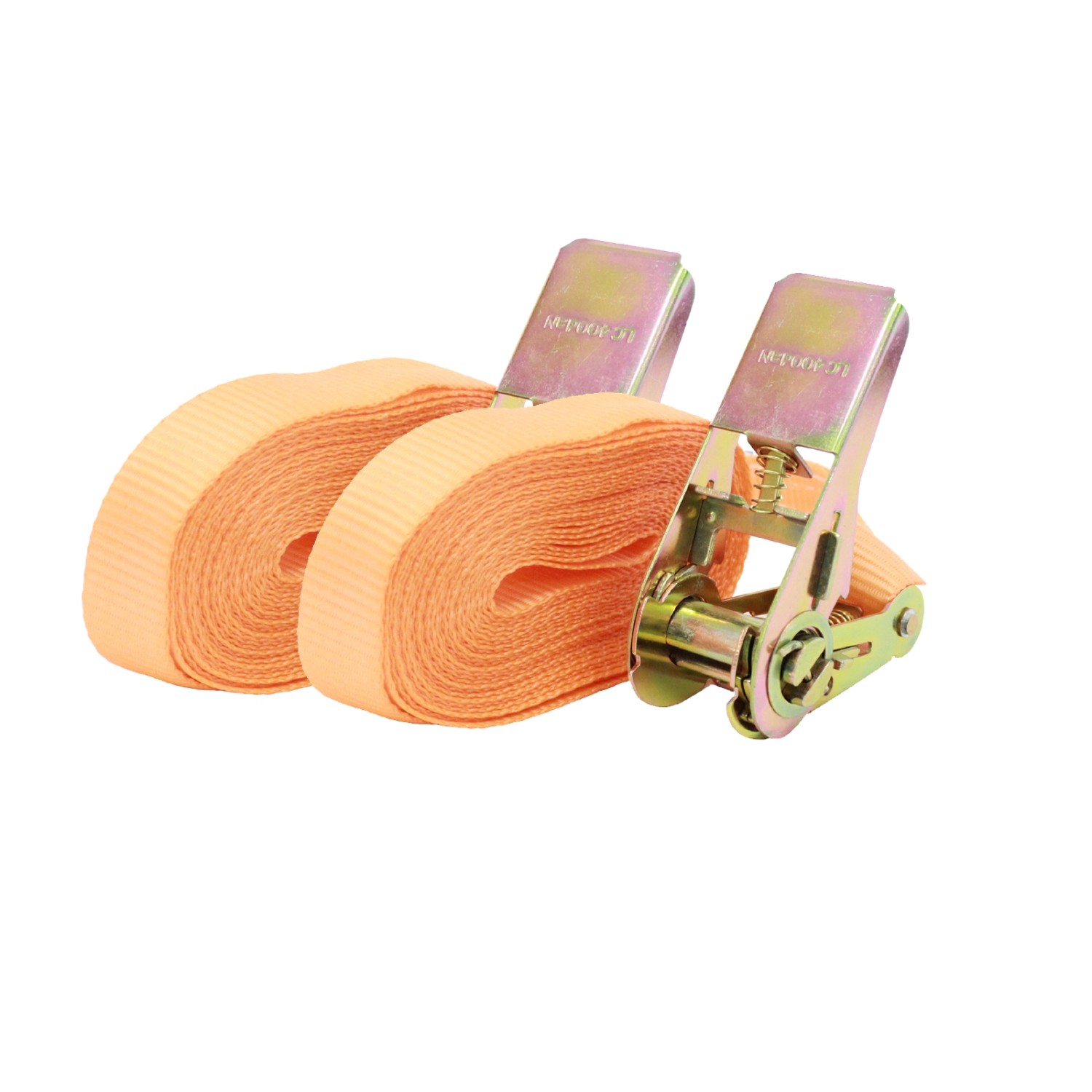 TRUTZHOLM 2x Spanngurt mit Ratsche 1 Teilig 4m 800kg TÜV GS Wetterfest Robust Orange