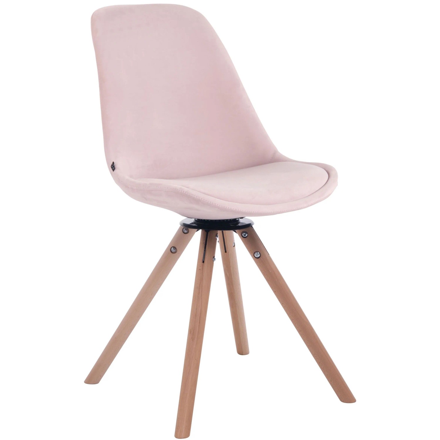 CLP Esszimmerstuhl Troyes Samt Rund Pink/Natura