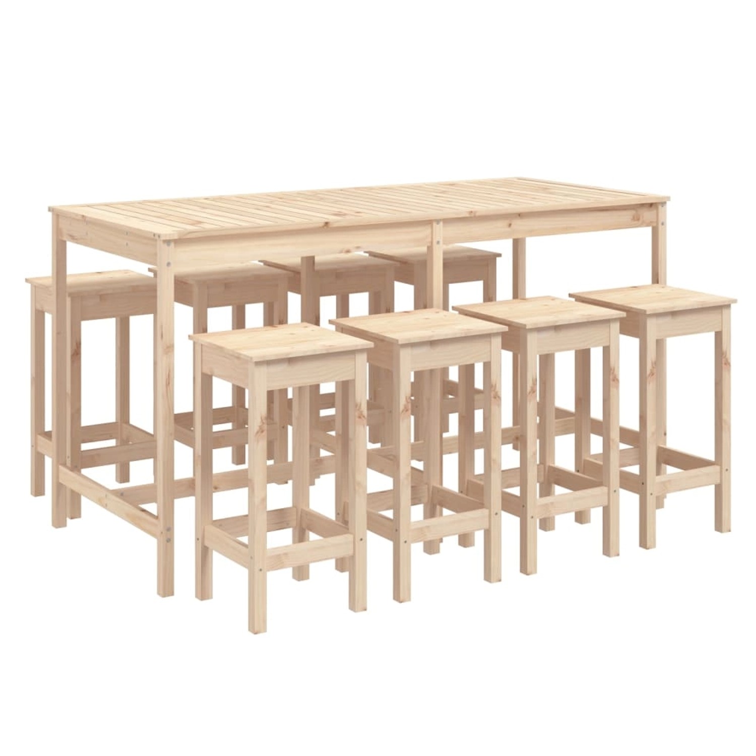 vidaXL 9-Tlg Gartenbar-Set Massivholz Kiefer 3154765