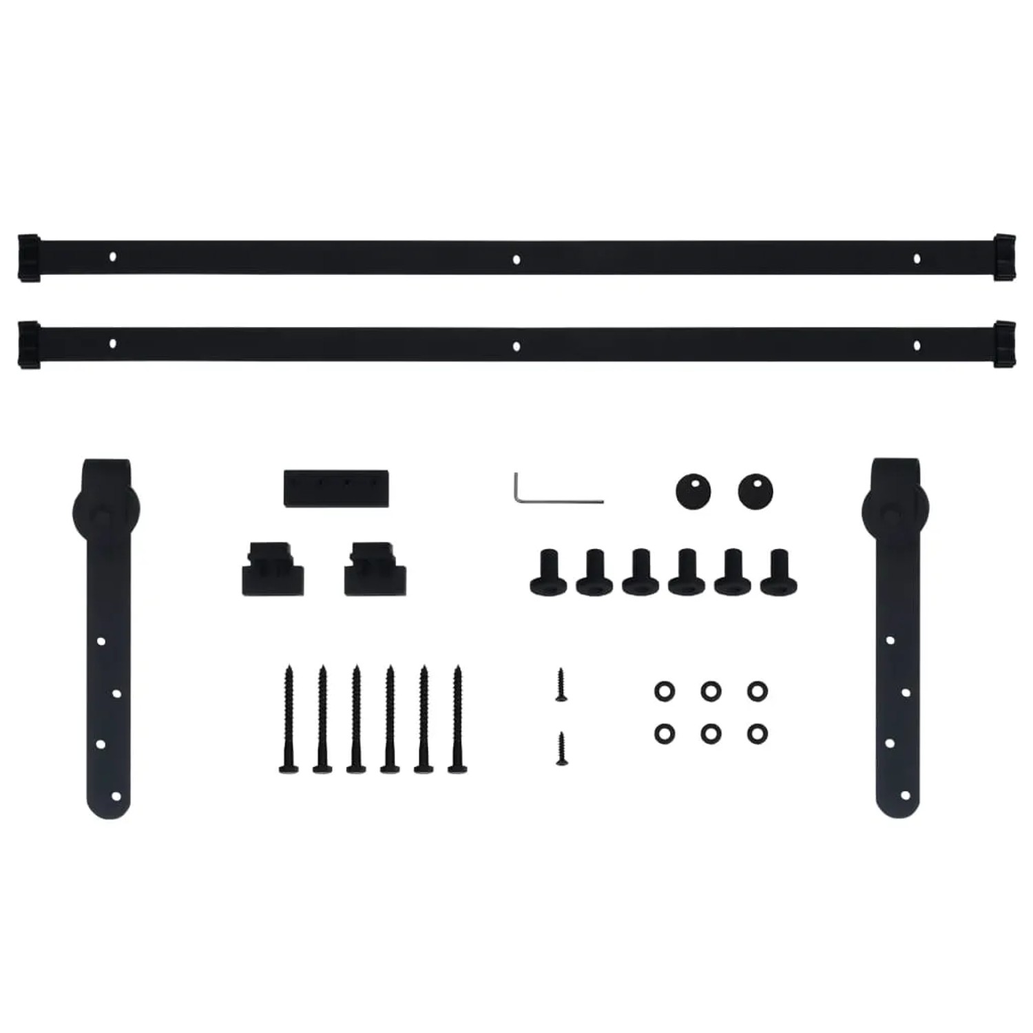 vidaXL Mini Schiebetürbeschlag Set 183cm, Kohlenstoffstahl, für Schranktüren.