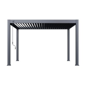 Weide Deluxe Plus Pergola Voll Aluminium Freistehend 3 x 4 M Lamellendach Anthrazit Pavillon
