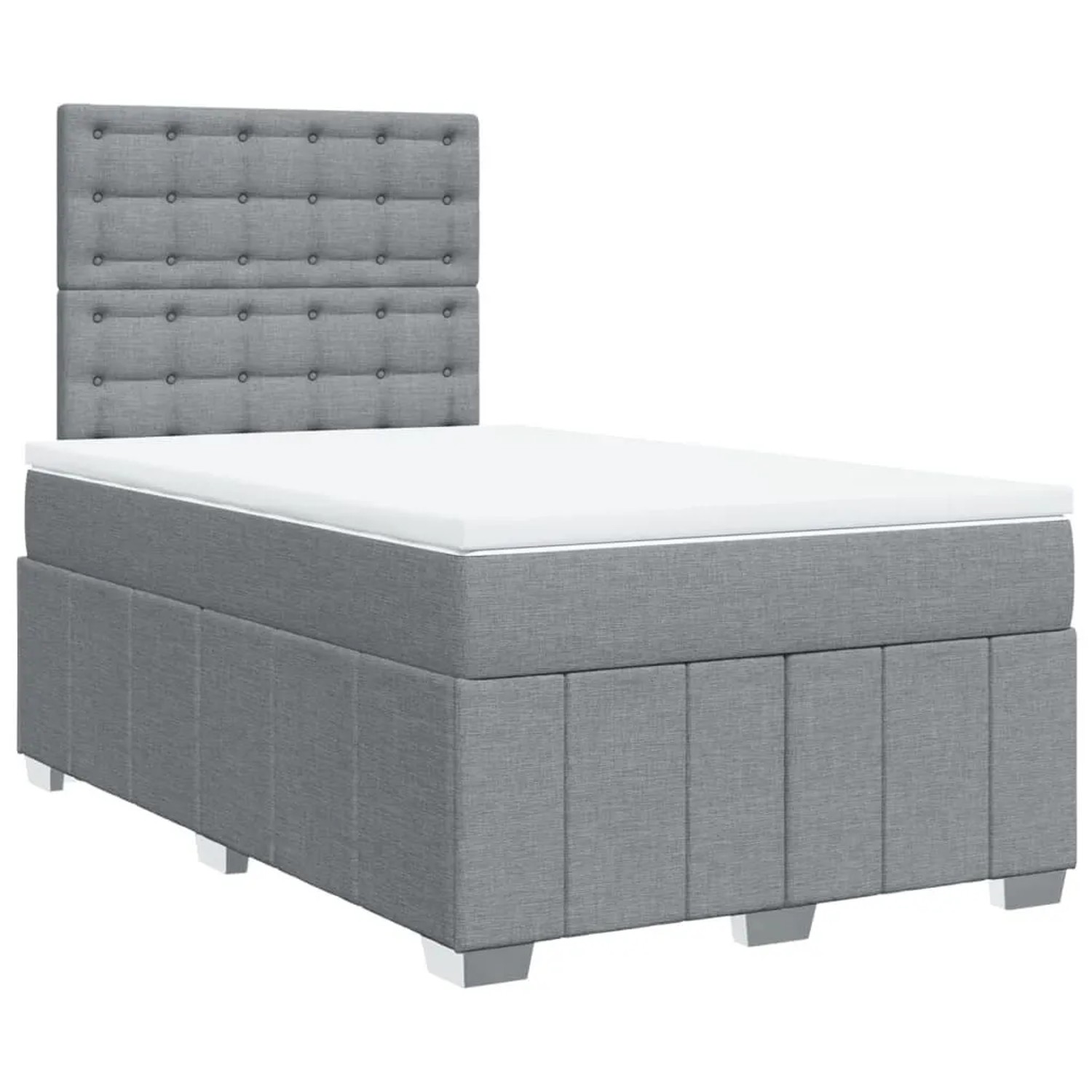 vidaXL Boxspringbett mit Matratze Hellgrau 120x200 cm Stoff 3293949
