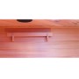 Innenansicht Dewello Infrarotkabine Haley mit Ablage aus Hemlock Tannenholz.