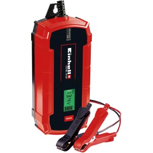 Einhell CE-BC 10 M Batterieladegerät für Auto, Motorrad mit LCD-Anzeige und Ladeklemmen.