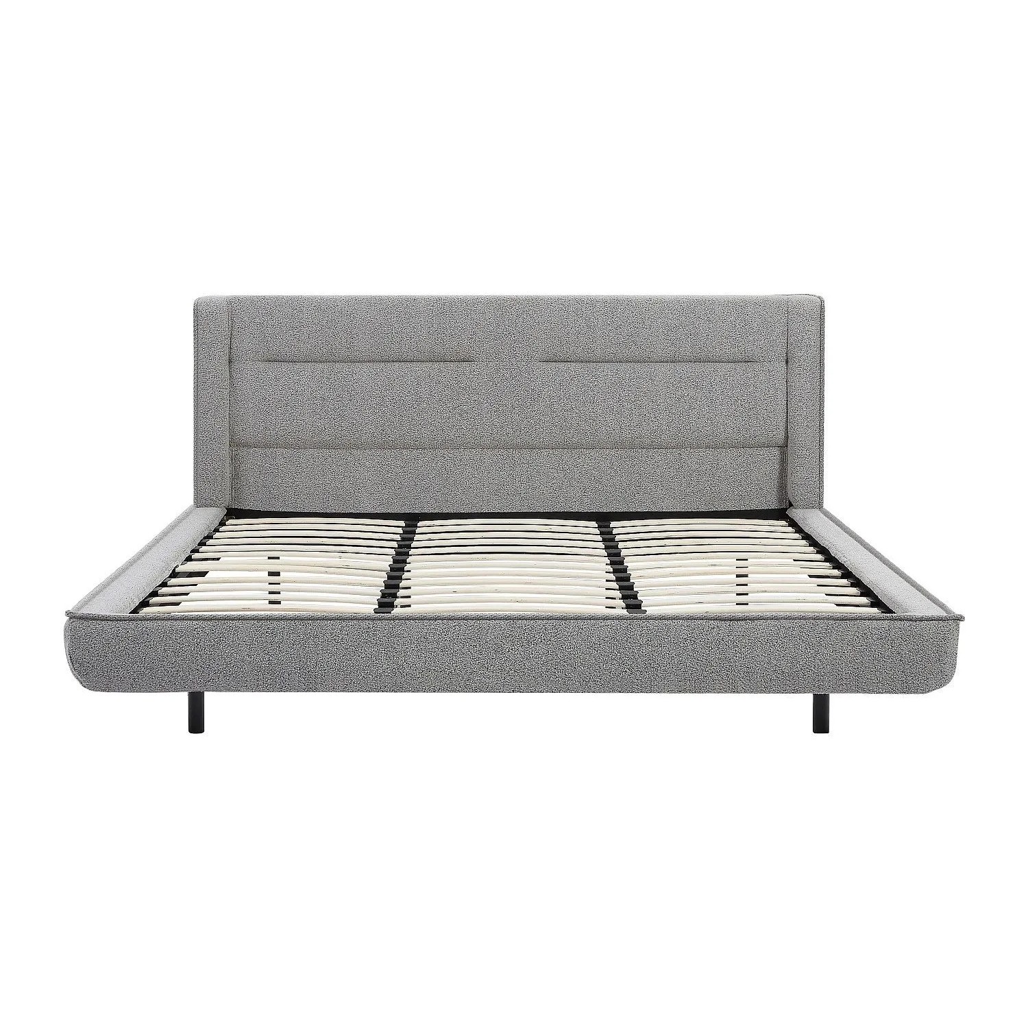 Vente-unique Bettrahmen Isyde Grau 200 cm