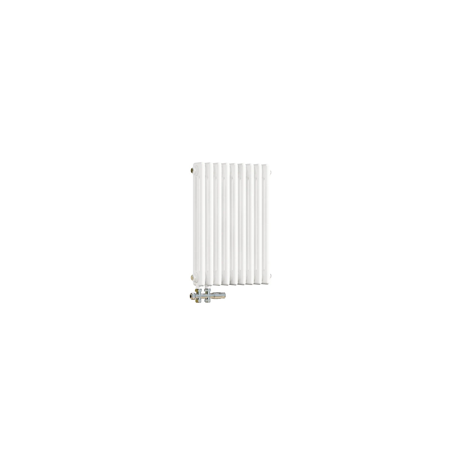 Duschparadies 600x425mm Traditioneller Heizkörper für Warmwasserbetrieb Weiß 650W 3Säulen