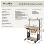 Tectake Schreibtisch Fife im Industrial Style mit Holz- und Stahl-Elementen, Eiche Sonoma Dekor.