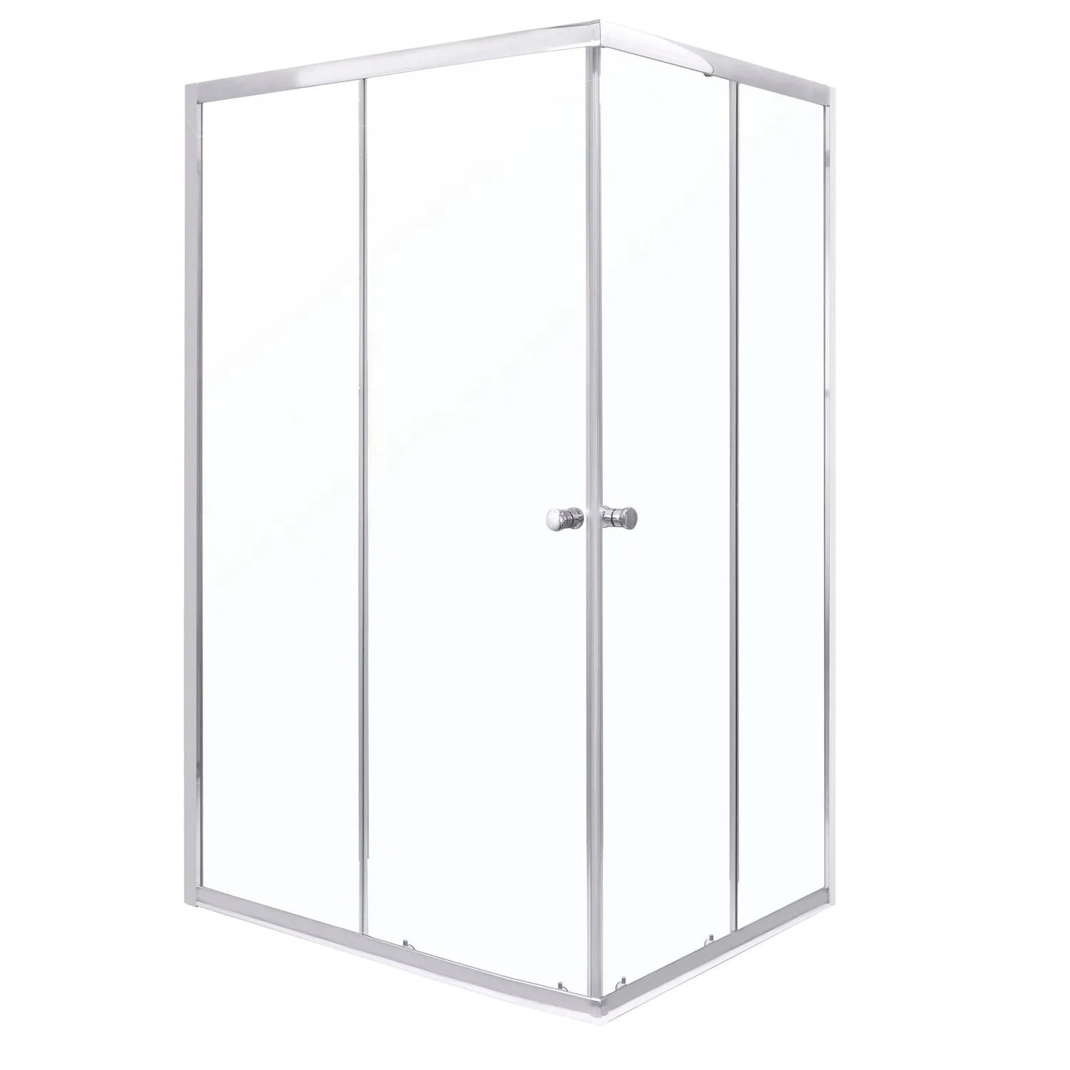 Kerra Duschkabine Olga SQ 100x80cm 4mm ESG Glas Verchromt ohne Duschwanne