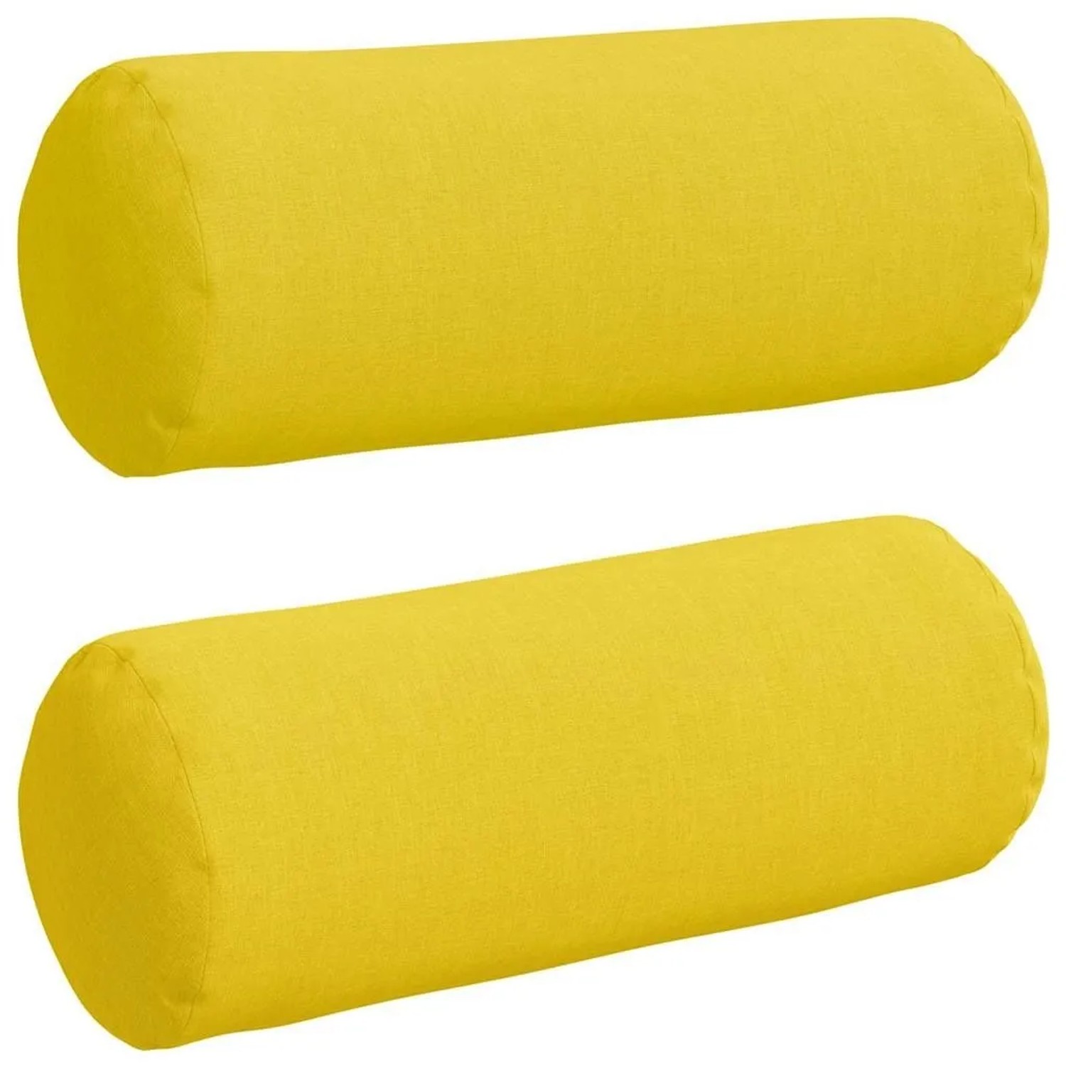 vidaXL Bolsterkissen 2 Stück Helles Gelb Ø 15 x 40 cm Stoff 42014277