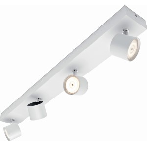 Weißer Philips myLiving LED-Spot mit 4 Strahlern und Warmglow-Effekt.