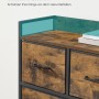 Detailansicht: Songmics Kommode mit 7 Stoffschubladen, braun-schwarz, mit seitlichen Leisten.