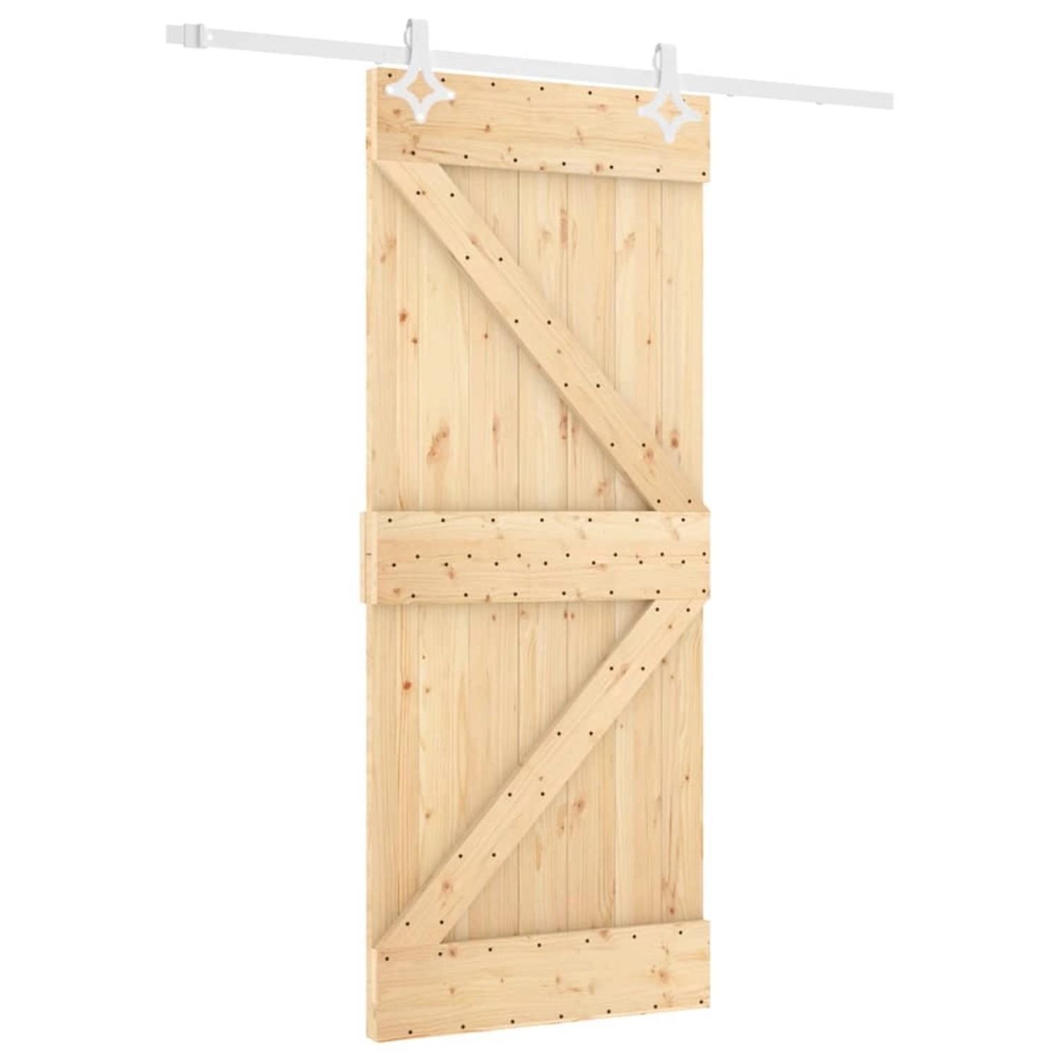 vidaXL Schiebetür mit Beschlag 80x210 cm Massivholz Kiefer 3203159 günstig online kaufen