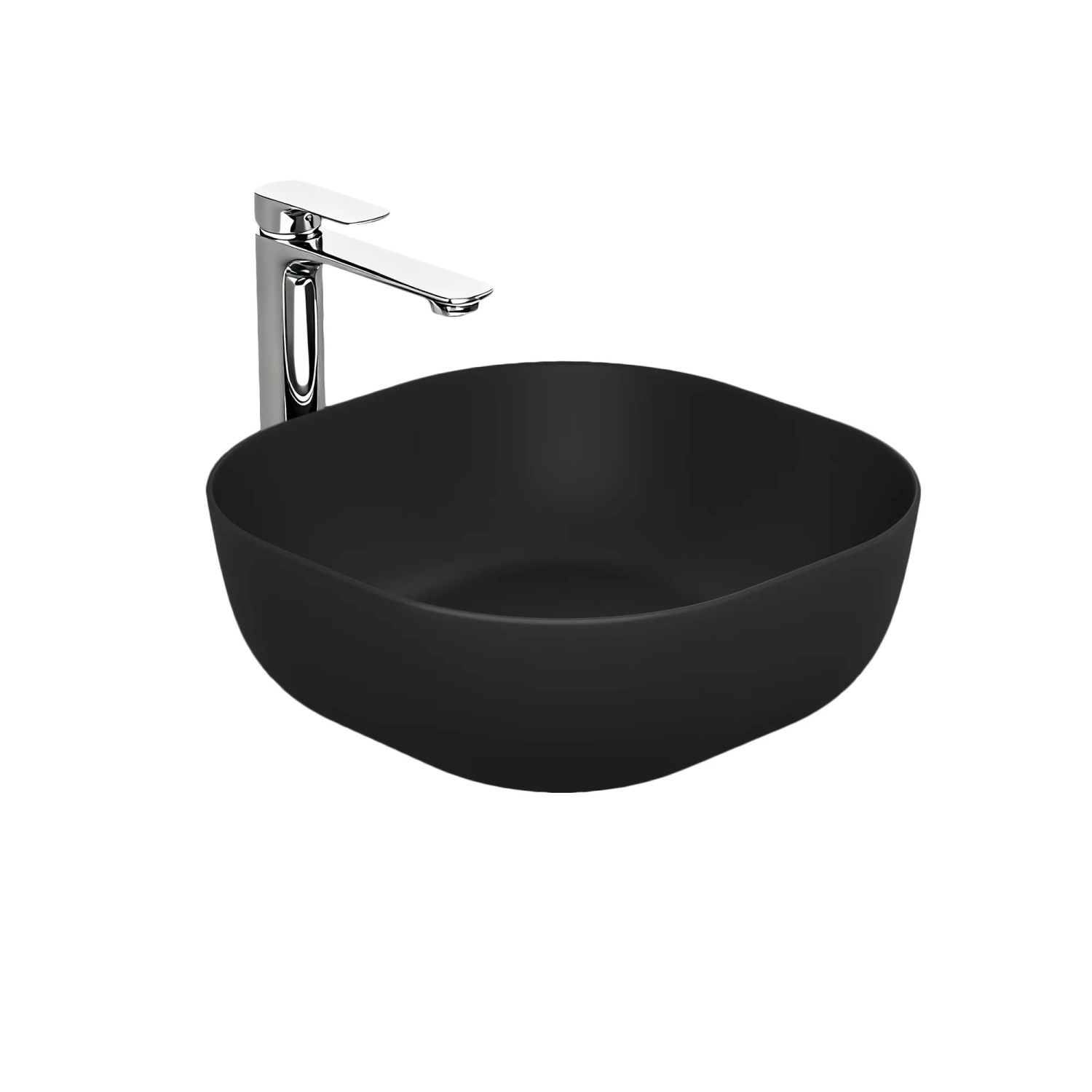 Emke Aufsatzwaschbecken 41,5x41,5x14,5cm Keramik Mattschwarz Modernes Waschbecken