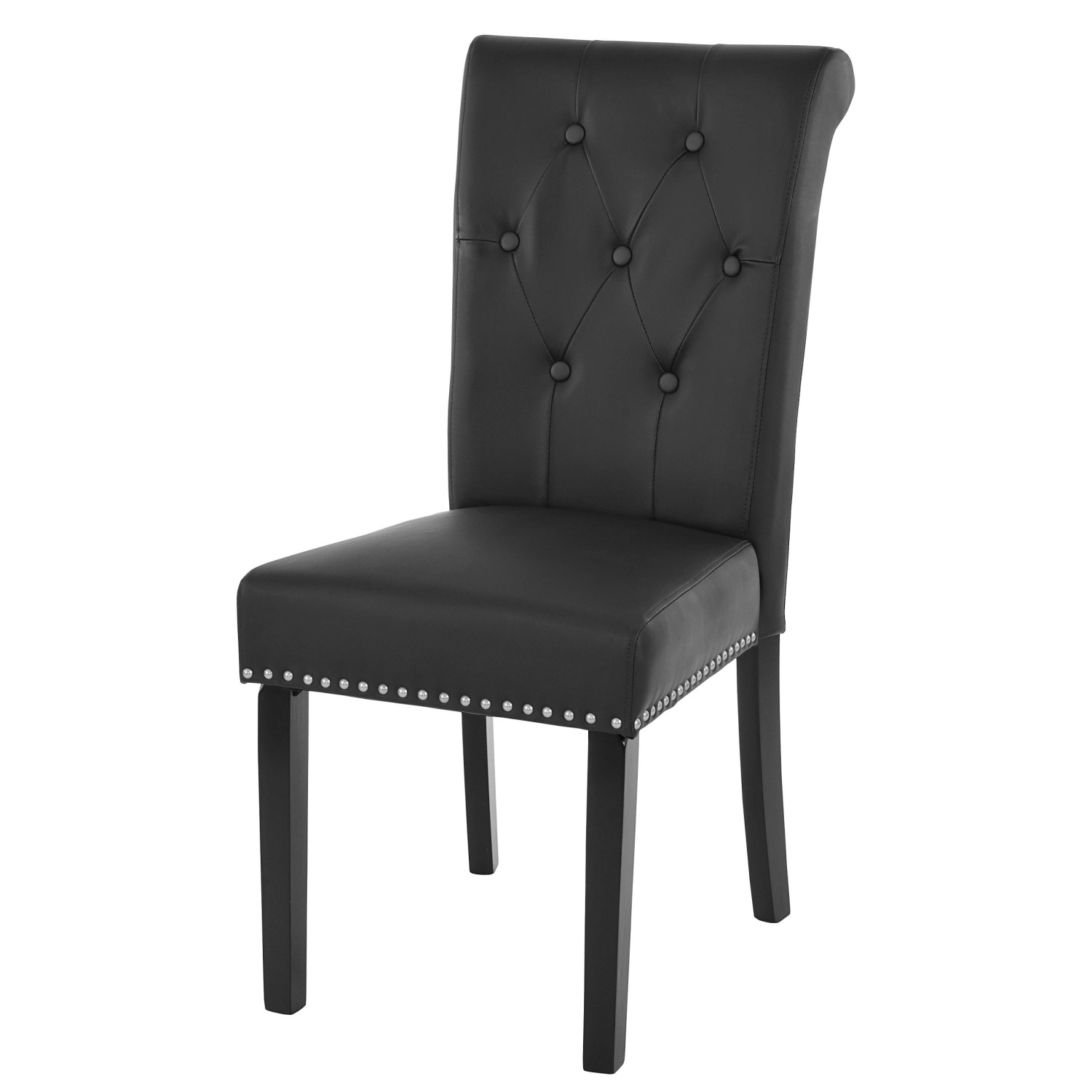 MCW Esszimmerstuhl Chesterfield Il 2er-Set Kunstleder Schwarz Dunkle Beine günstig online kaufen