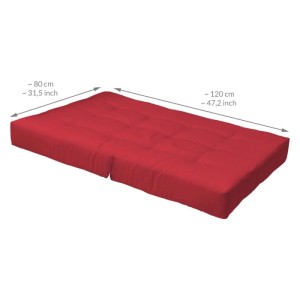 Rotes Beautissu Palettenkissen (120x80cm) für Sitz & Rücken. Robuste Gartenstuhlauflage für Europaletten, 1-teilig.